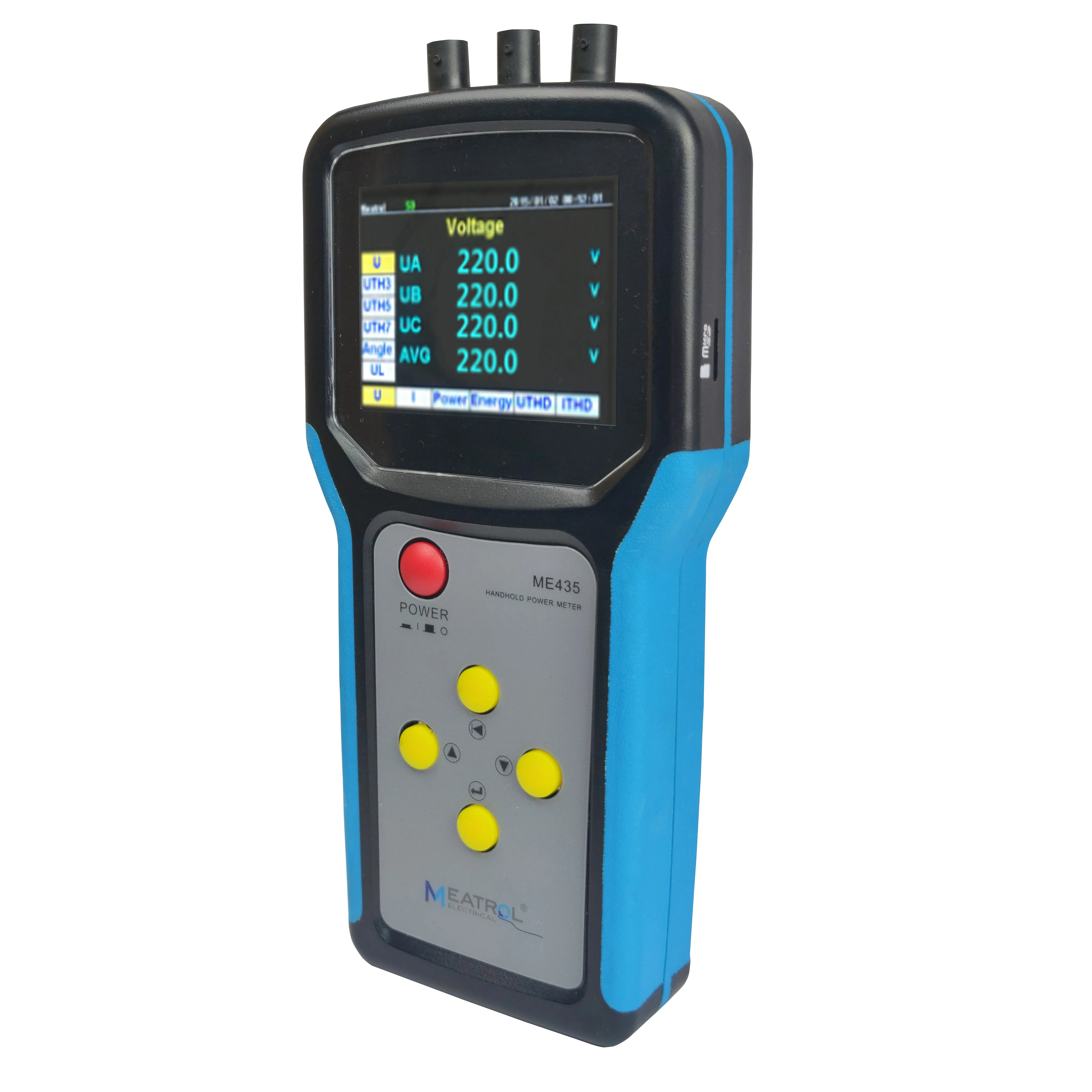 

CE Certified ME435 Handheld 3-Phase Energy Meter Analyzer Features Uninterrupted Current Detection Sensor Hardware Accessory