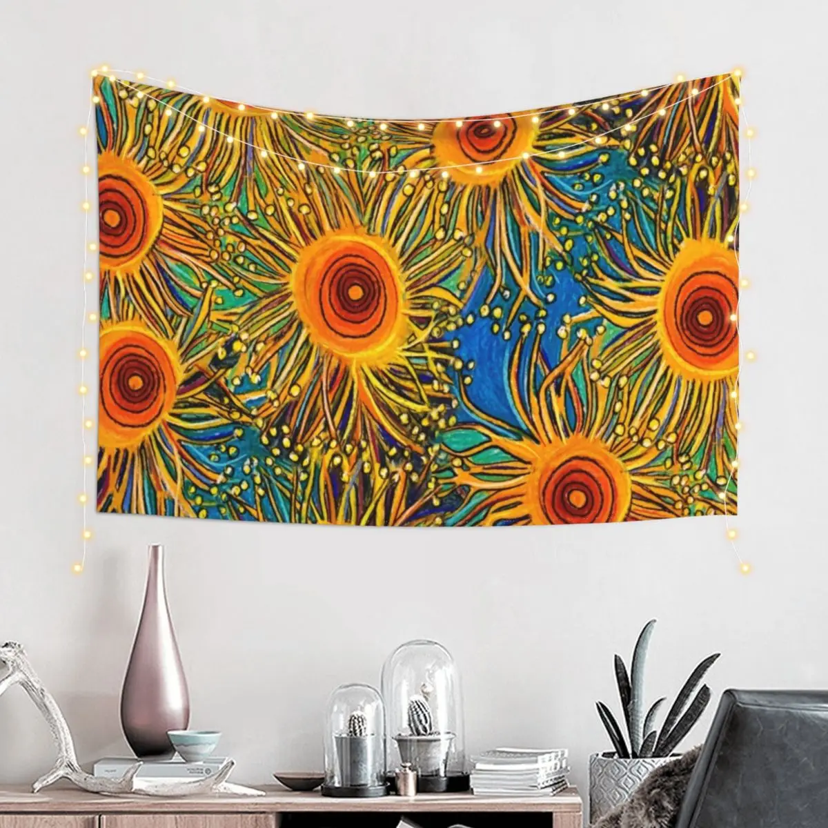 Design- Sunny Days Tapestry Room Design Wallpapers Home Decor Bedroom Decor Aesthetic Tapete For The Wall Tapestry