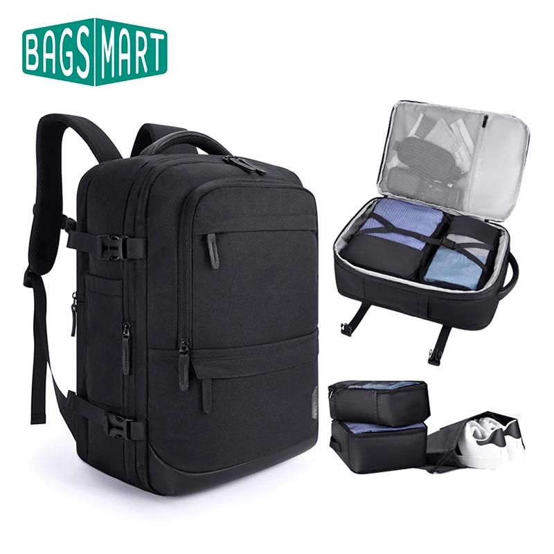 BAGSMART-maleta de viaje Easyjet para hombre, bolsa de cabina, 45x36x20, mochila desechable, resistente al agua, 17 pulgadas