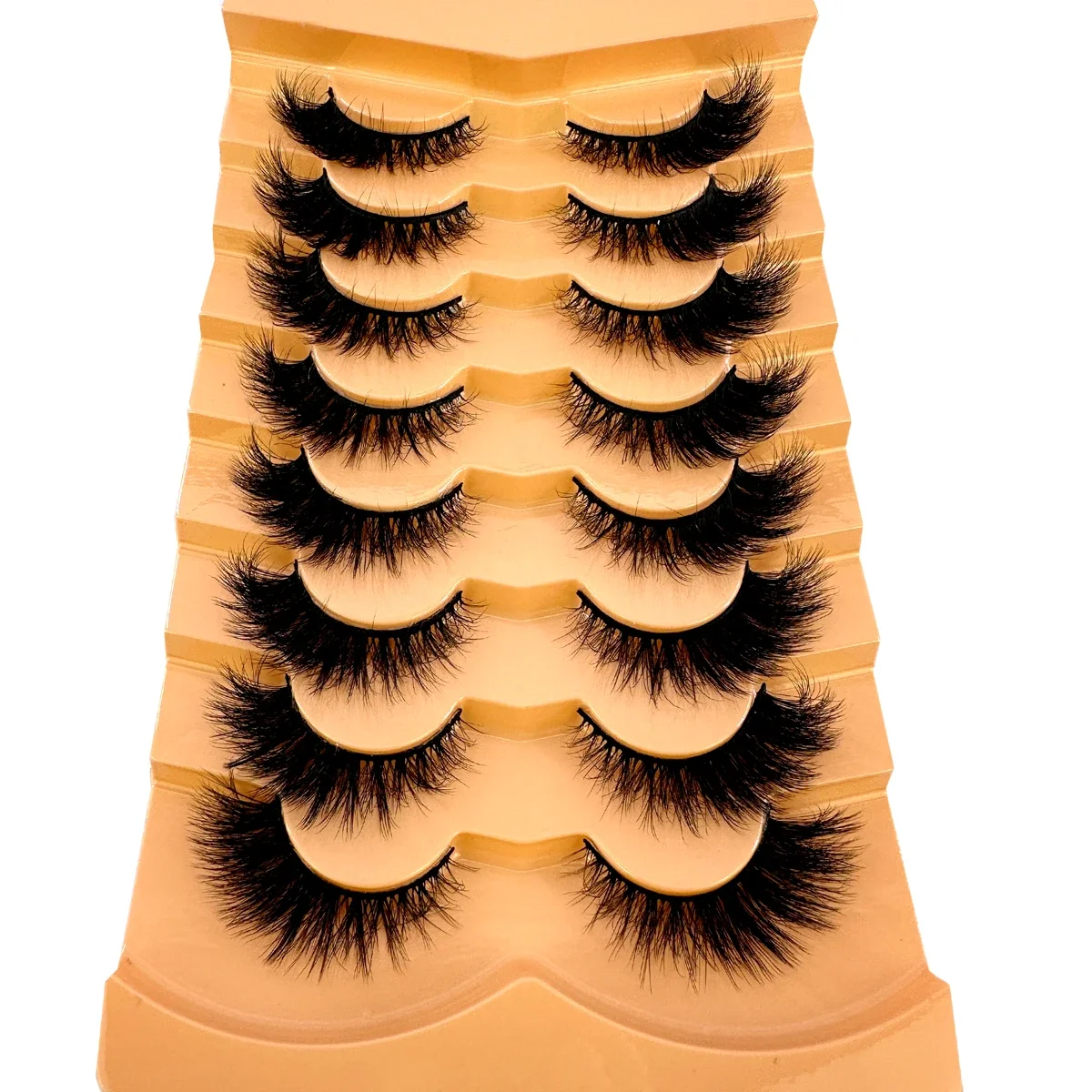 New 8pairs Cat eye Eyelashes 3D Natural False Lashes Fluffy Soft Cross Manga Lashes Wispy Natural Eyelash Extension Makeup