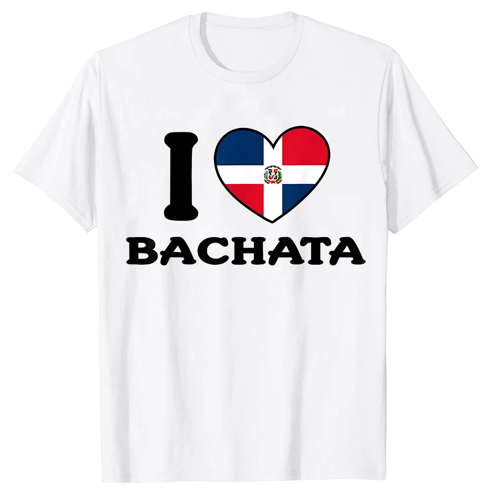 Lustiges I Love Bachata Grafik-T-Shirt für Herren, modisches, lässiges T-Shirt aus 100 % Baumwolle, lockerer, übergroßer Rundhalsausschnitt, Hip-Hop-T-Shirt – Detail 2