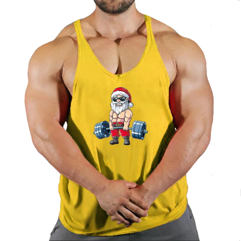 Camisetas sin mangas de culturismo para hombre, Camisa de algodón sin mangas para gimnasio, ropa de entrenamiento de Fitness, chaleco estampado