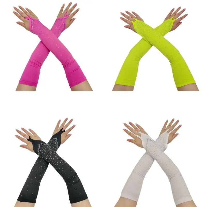 

652F Элегантные перчатки с рукавами для новобрачных, крутые перчатки без пальцев для выпускного вечера, концерта, вечера,