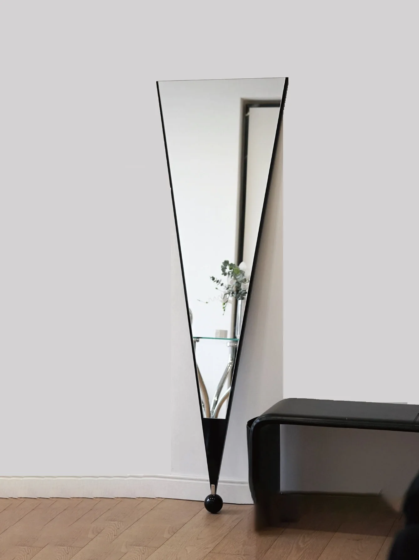 Special-shaped floor mirror, simple bedroom full-body mirror, modern small apartment fitting mirror, photo mirror
