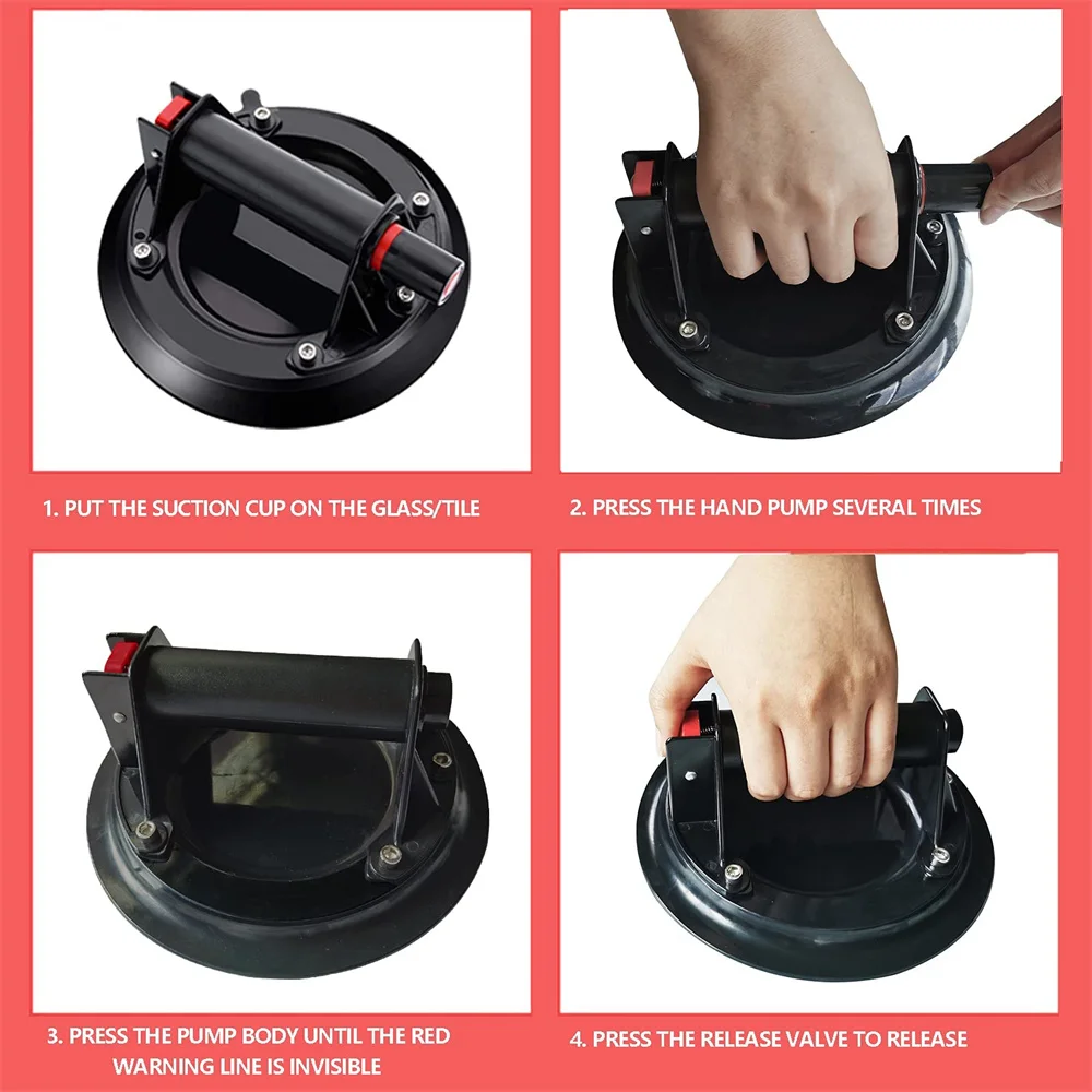 8 Inch Hút Chân Không Hút 220Kg Với Đồng Tay Cầm Ventosas Para Vidrio Nặng Nâng Cho Đá Hoa Cương Gạch Kính hướng Dẫn Sử Dụng Nâng
