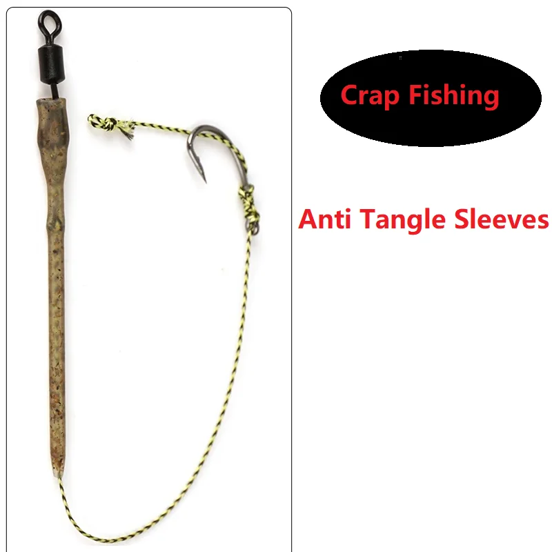 Anti Tangle Sleeves Fishing Line Anti Tangle Tube 10-50Pcs Camouflage Hook Connector
