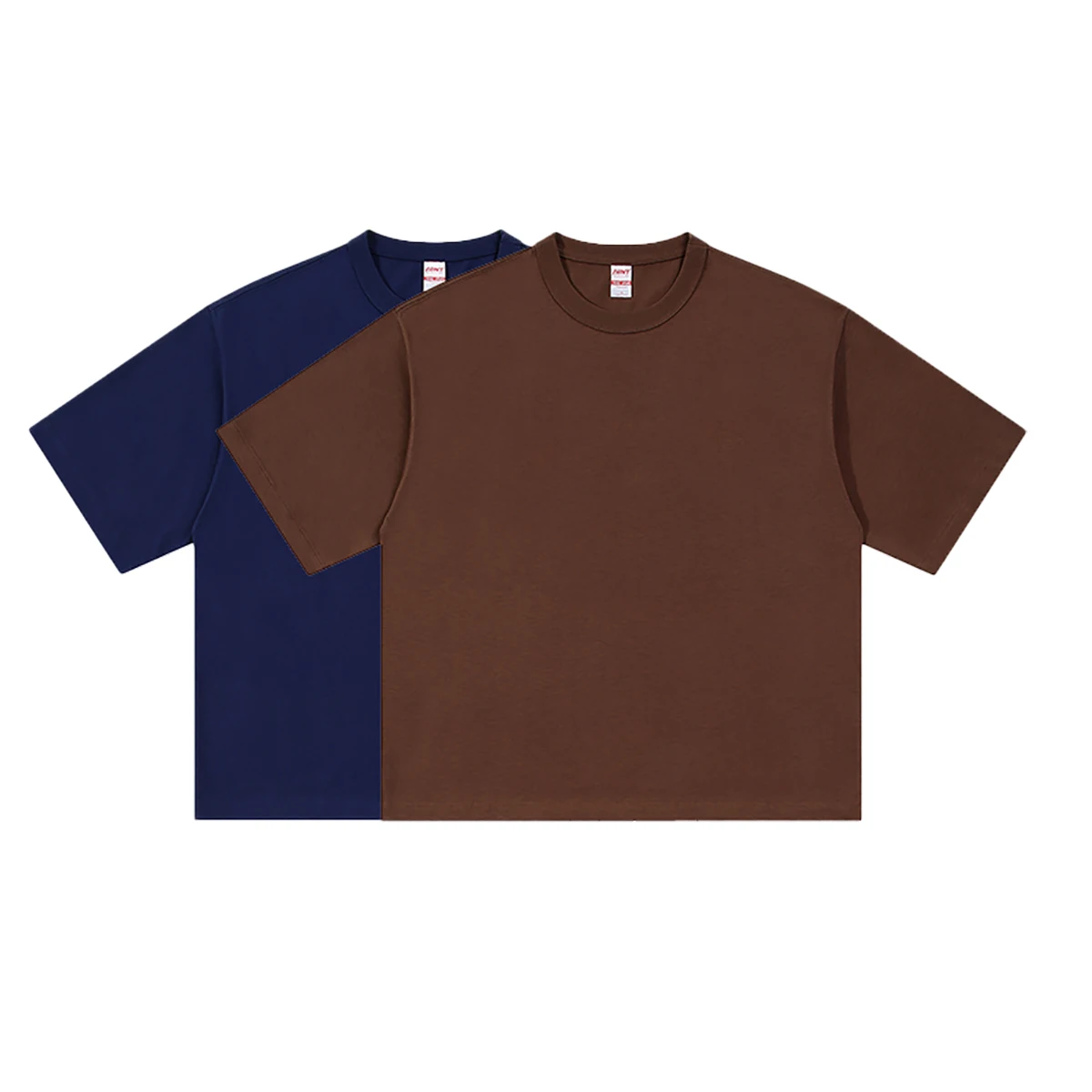 

Spring Summer Mens Pure Cotton Round Neck T-Shirt Loose Breathable Extra Size Big Sropped Shoulders Short Sleeve