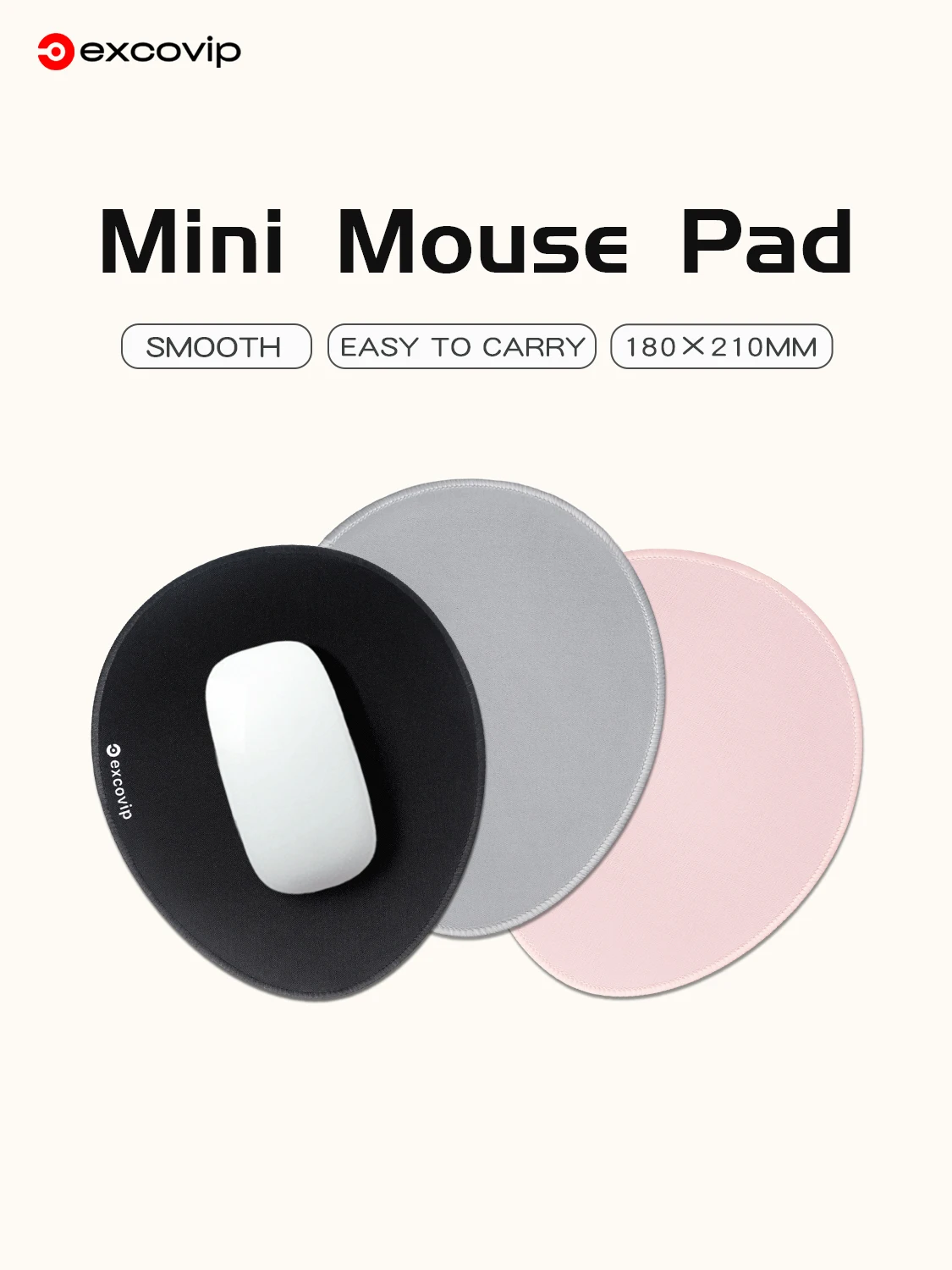 EXCO Mini tapis de souris tapis de souris de bureau Portable petit avec bord cousu Base en caoutchouc antidérapante pour la maison ordinateur Portable bureau