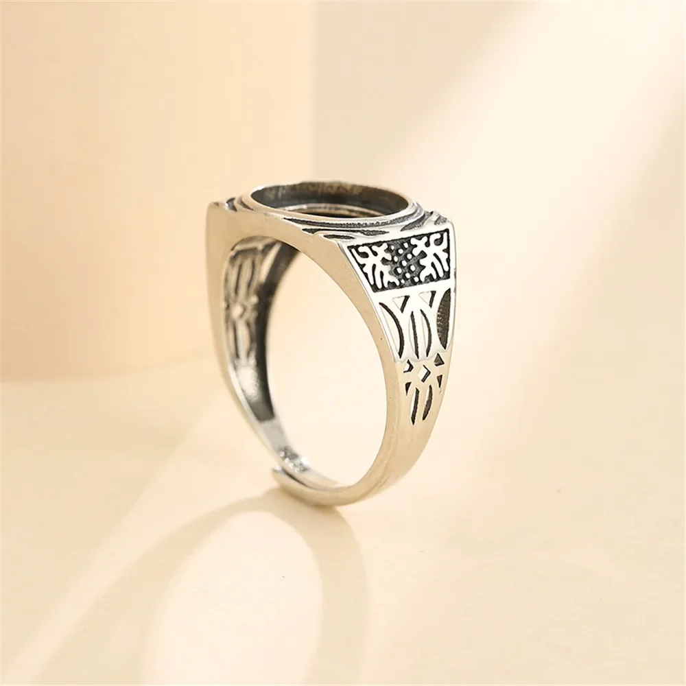 

Ring Setting for 10x12mm Oval Cabochons Ring Blank Thai Sterling Silver Adjustable Band Ring Base SR0007
