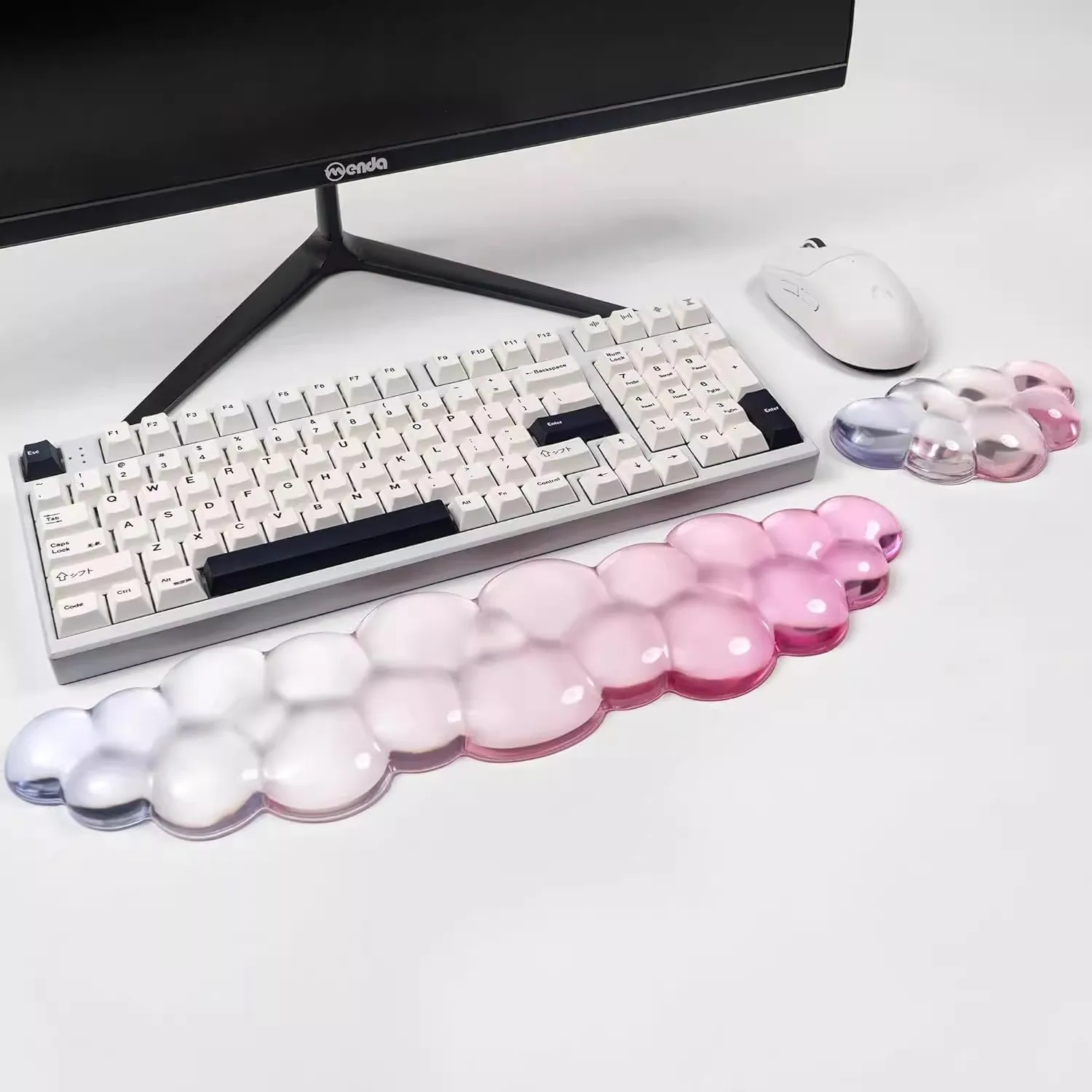 

Cloud-Shaped Keyboard and Mouse Hand Rest Customization Silicone Pink/Blue Transparent Palm Rest for Mechanical Keyboard Gifts
