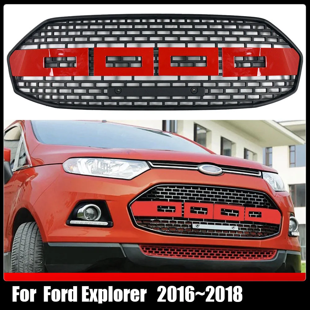 Modified ABS Front Racing Grille Upper Bumper Cover Grills Auto Mask Racing Grill For Ford Ecosport 2012~2016