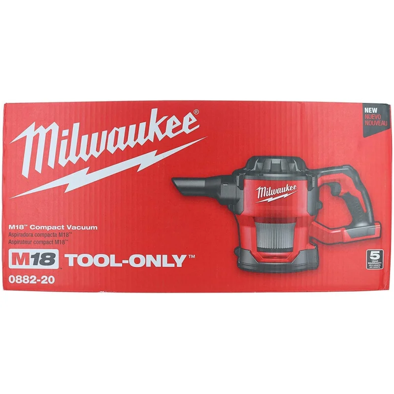 NEW1-Milwaukee 0882-20 Filter M18 18V Cordless Lithium-ion Compact Vacuum,with Bonus Premium Microfiber Cleaner Bundle