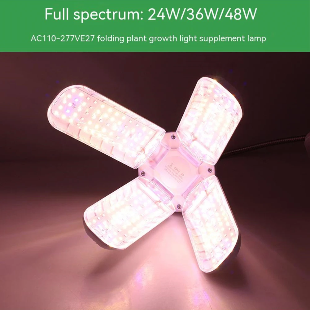 

24W/36W/48W Foldable Led Plant Growing Lights Full Spectrum E27 Growing Lamps For Indoor Plants Flower Seedling