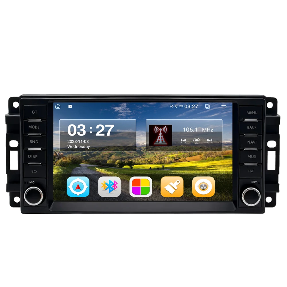 7 Inch Android Car For Dvd Player Touch Screen Gps Navigation Carplay Dashboard Dsp Compatible Jeep Wrangler 2007-2016