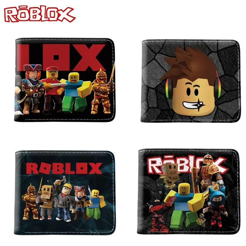 

Creative Robloxs Cartoon Peripheral Print PU Leather Wallet Large-Capacity Half-Fold Coin Purse Storage Bag Students Gifts