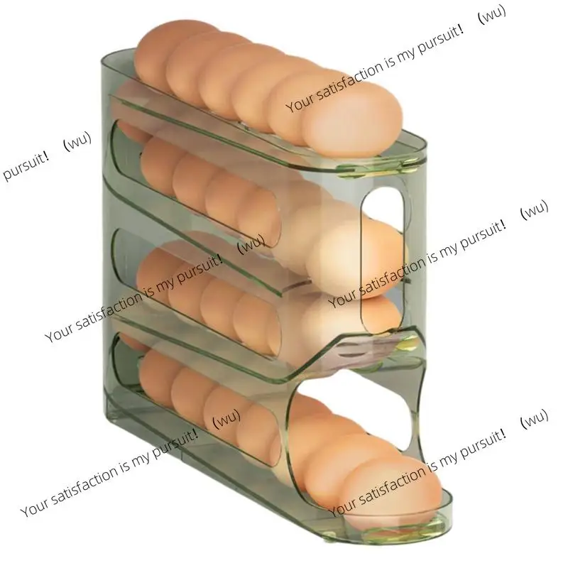 4-Layer automatic egg tray, tumbling egg rack, food-grade space-saving egg storage box
