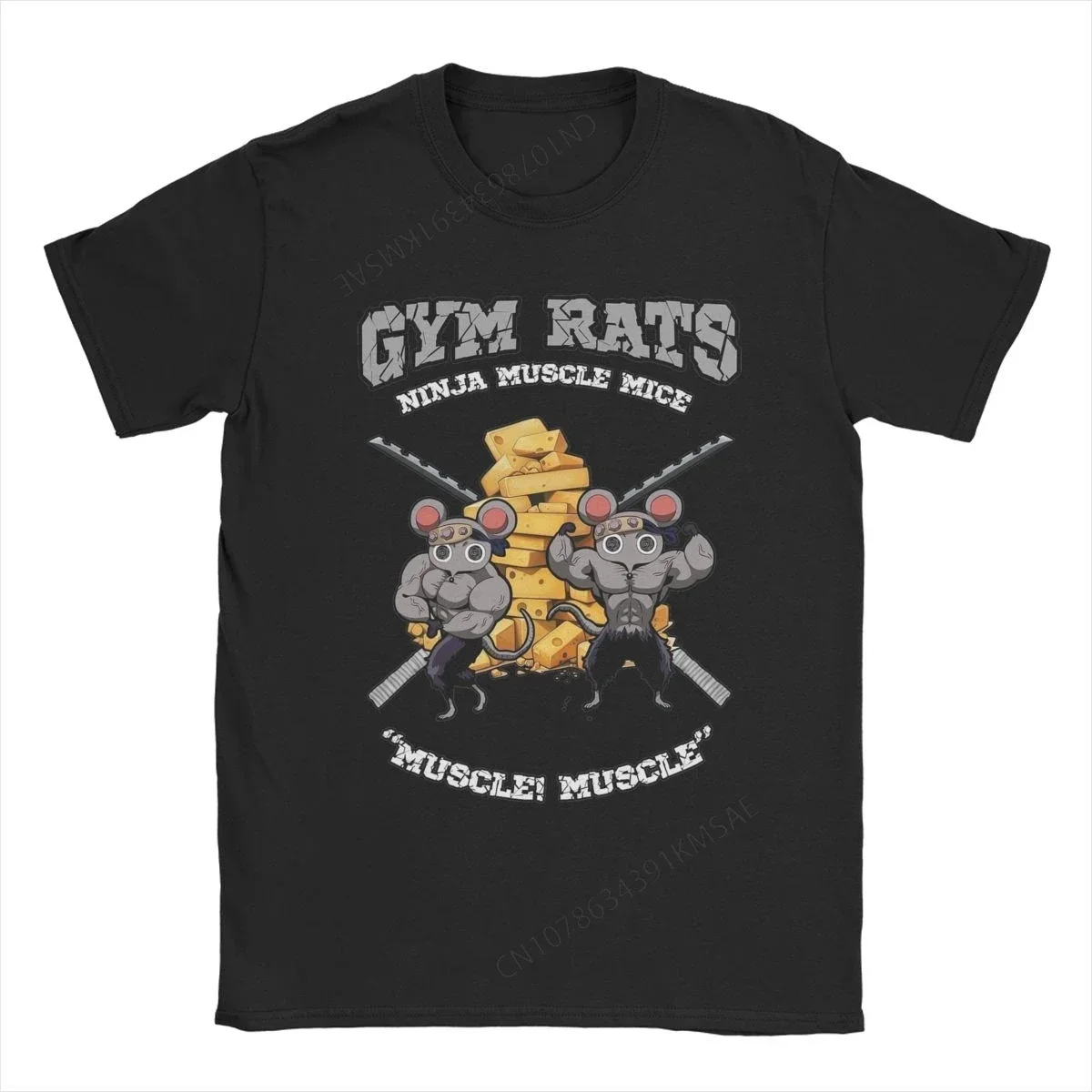 

Gym Rats Ninju Muscle Mice Muki Muscular Men's T Shirt Anime Tee Shirt Short Sleeve O Neck T-Shirt Pure Cotton Printi Clothi