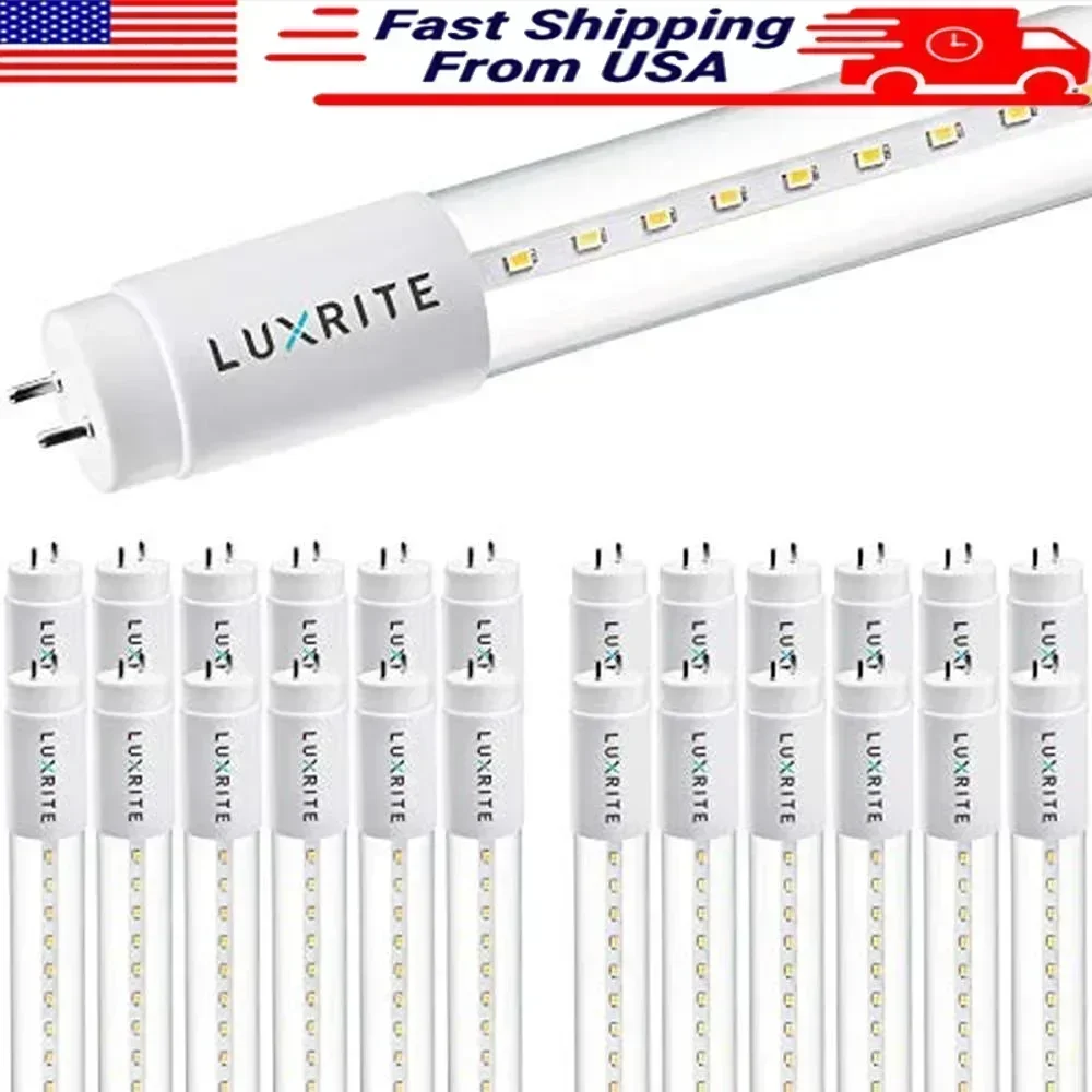 4FT LED Tube Light 25-Pack 13W=32W 3000K Soft White Ballast Compatible Single-End Double-End 1900lm Indoor Outdoor Damp Rated