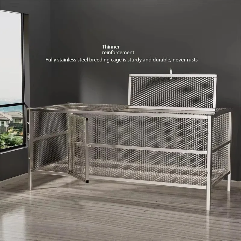 Stainless steel rectangular chicken coop household large outdoor