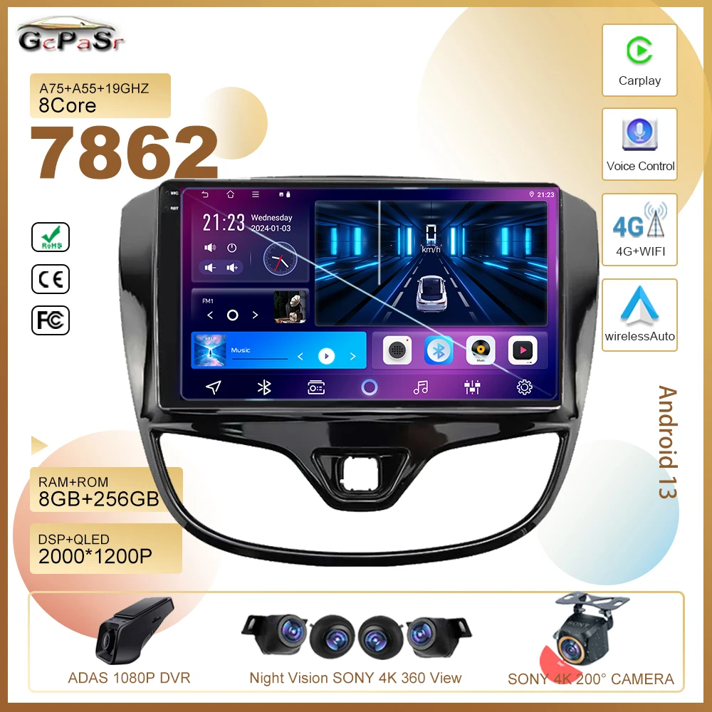 

Android 13 For OPEL KARL VinFast Fadil 2017-2020 Car Dvd 5G wifi Radio Stereo Multimedia Player GPS Navigation 7862 CPU HDR QLED