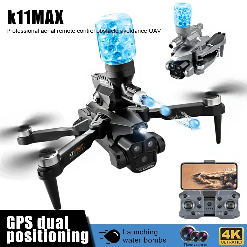 K11 Max bomby wodne Drone profesjonalna fotografia lotnicza samolot 8K trzy aparaty unikanie przeszkód składany quadcopter zabawki