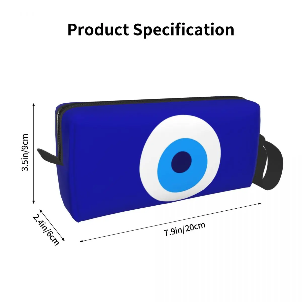 Nazar Evil Eye Protection Symbol Makeup Bag for Women Travel Cosmetic Organizer Cute Amulet Turkish Storage Toiletry Bags