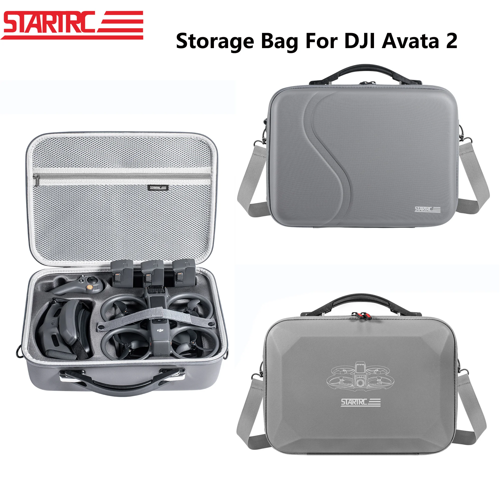 

STARTRC Carrying Case for DJI Avata 2 Accessories Storage Bag PU All-in-one Goggles 2 Controller Shoulder Bag Portable Handbag