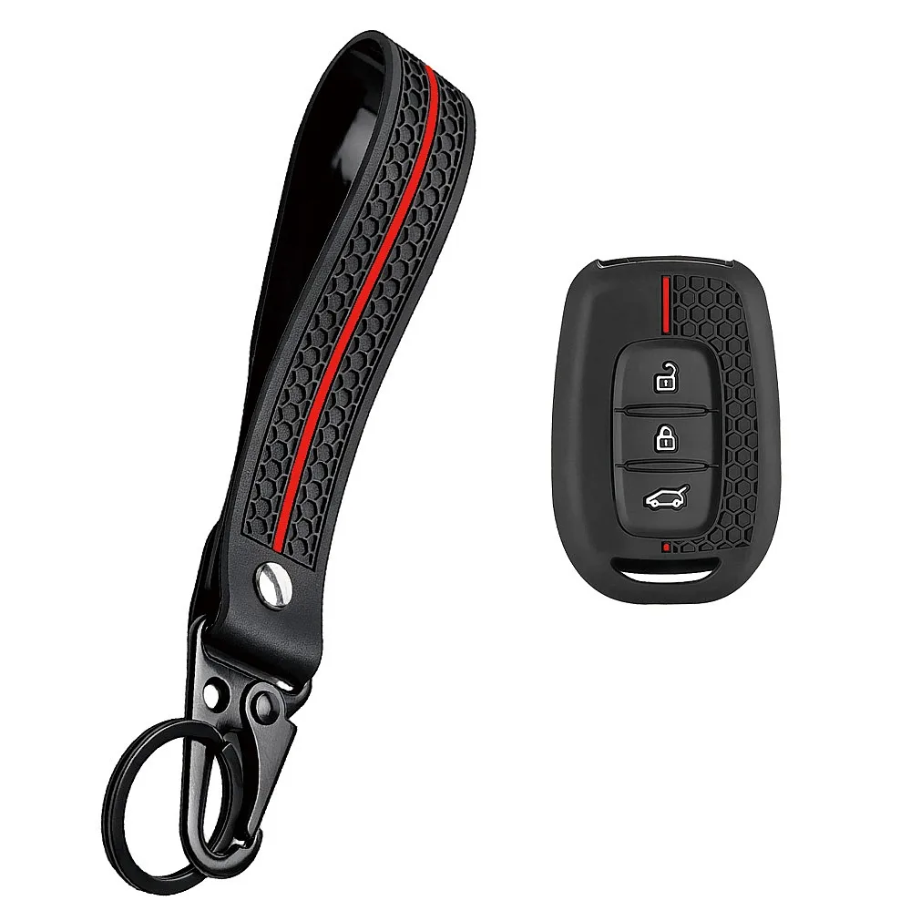 3 Button Silicone Key Ring Case Cover Shell Holder For Renault Clio Modus Clio Dacia Sandero Logan Duster Dokker 2021 2020 2019