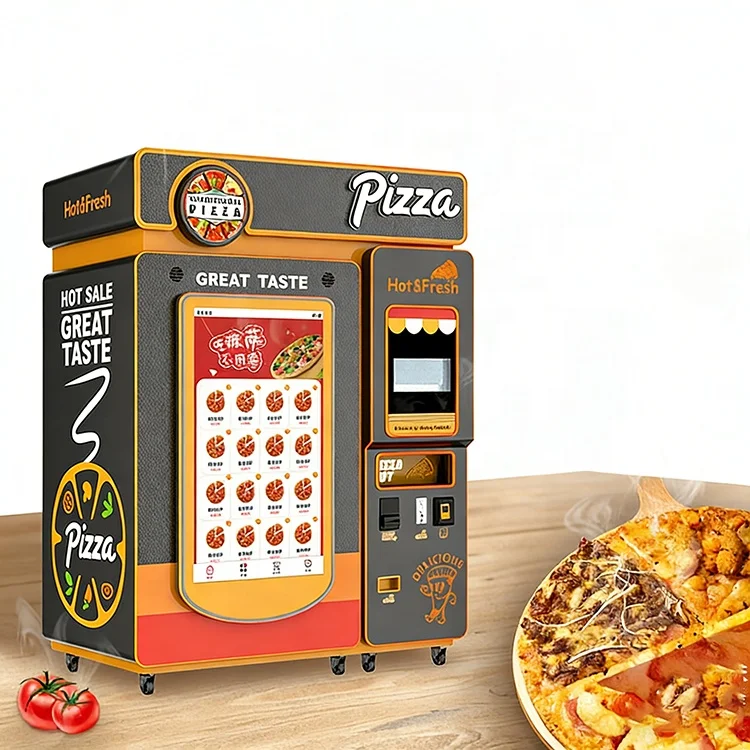 24 Hours Automated Pizza Vending Machine with Refrigeration & Oven Function for Mall