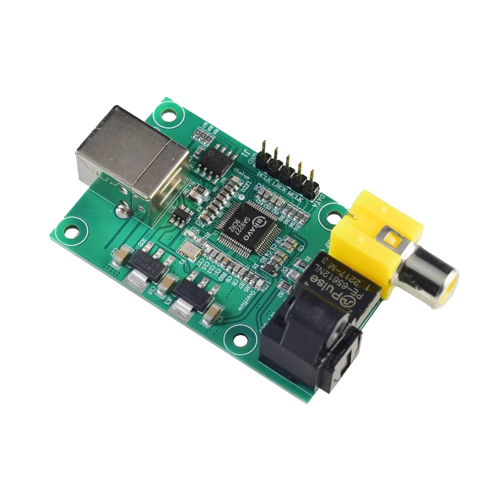 Mini SA9227 USB To SPDIF Optical I2S Stereo HiFi DAC Board DSD256  32BIT 384K Support AC3,DTS,DOLBY Digital Source Code Output