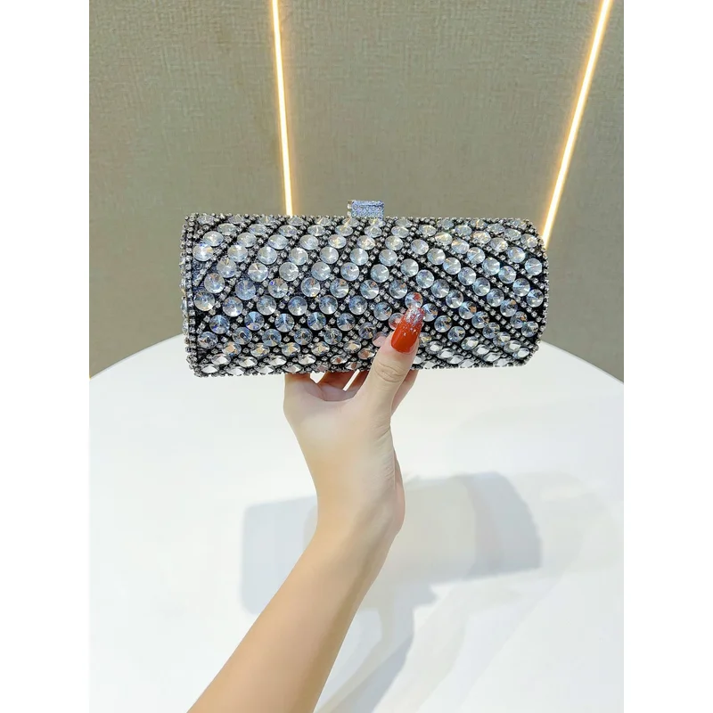 

Luxury Diamond studded Banquet Bag Handbag for Women High Quality Diamond Adorned Dress Full Diamond Crossbody Bag