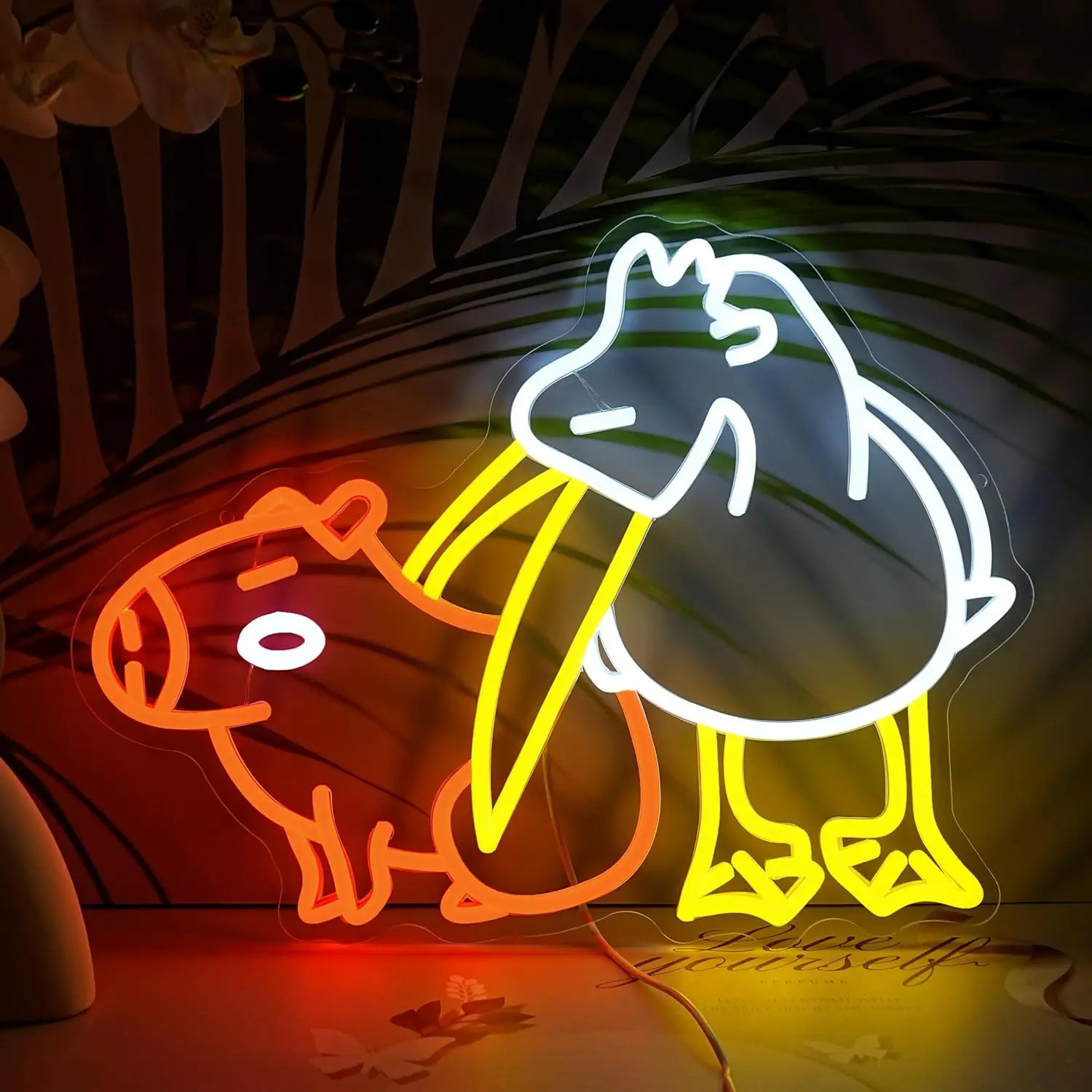 Capybara Neon Sign LED Wall Art USB Powered  Cute Animal Glow Aesthetic Bedroom Kids Room Living Space Party Chill Vibes Decor