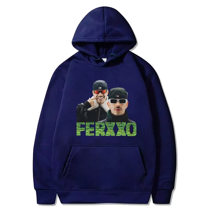 Rapper Feid Ferxxo tour 2024 Hoodie hitam grafis Pria Wanita vintage hip hop pakaian jalanan kaus lengan panjang uniseks