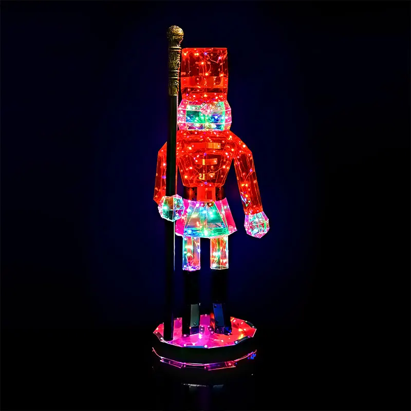 Multiple colors glowing Multi-function LED indoor plastic giant outdoor christmas nutcracker