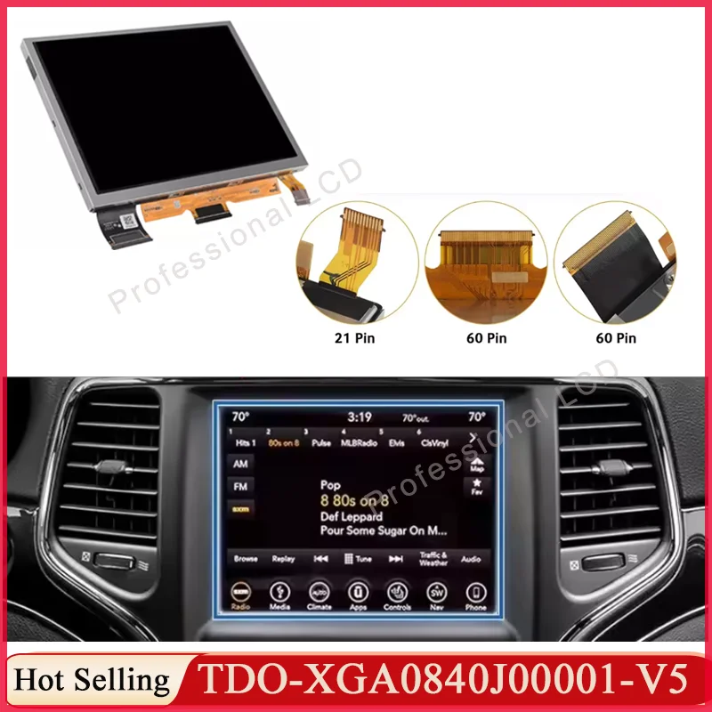 8.4 Inch Uconnect LCD Toch Screen TDO-XGA0840J00001-V5 TDO-XGA0840J00001 LMB5J00001-V4BL-A For J eep Chrysler Dodge 2018-2023