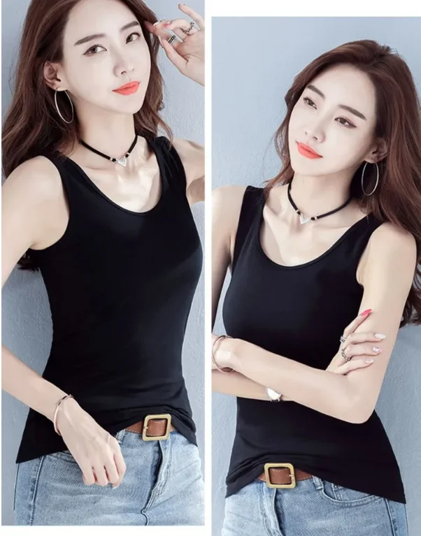 

Summer Style Soft Women Tank Top Fitness Sexy Sleeveless Sport T Shirt Elegant Lady Bottoming Tees Streetwear White Tanks