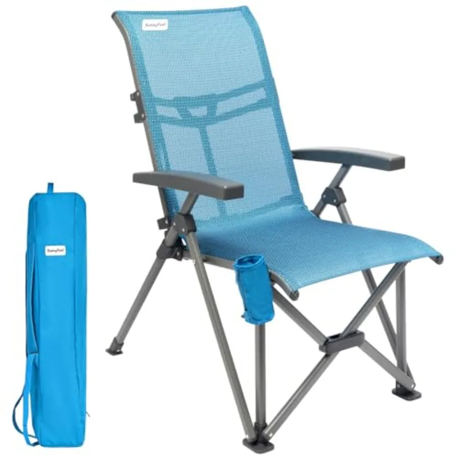 

Складное кресло для кемпинга, уличное, регулируемое, 3 положения, усиленное, для взрослых, грузоподъемность 227 кг, с жесткими подлокотниками и подстаканником