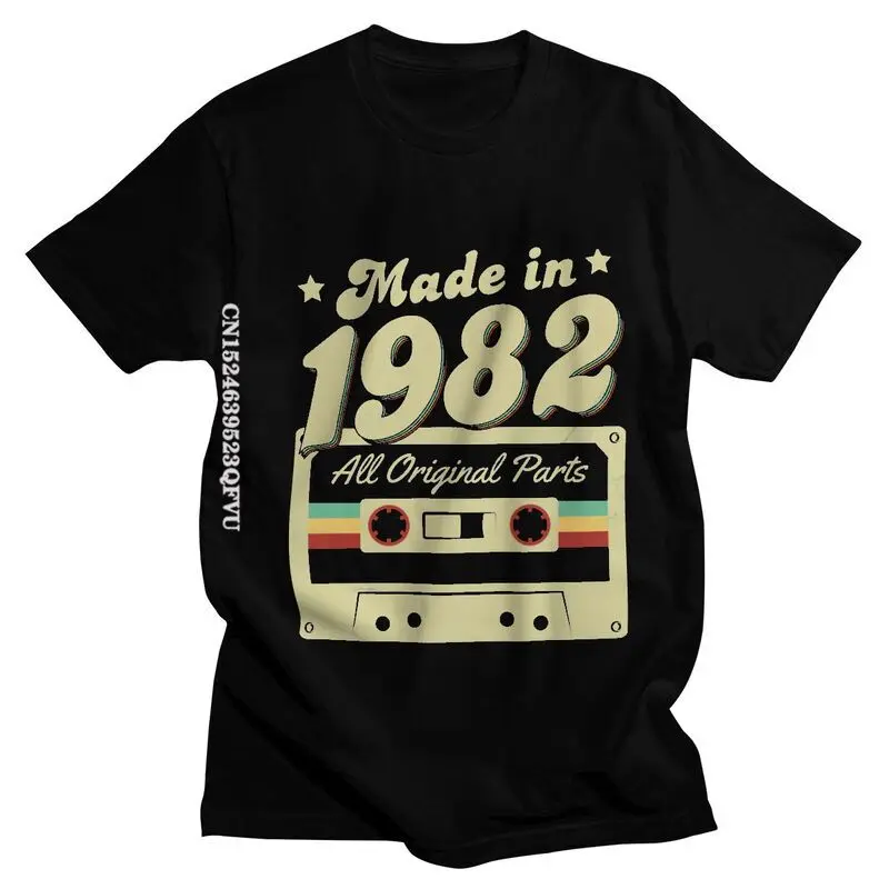 Made In 1982 All Original Parts T Shirt Men Cotton Tee Shirt Novelty Tshirt 39 Years Old 39th Birthday Mens Designer Clothes