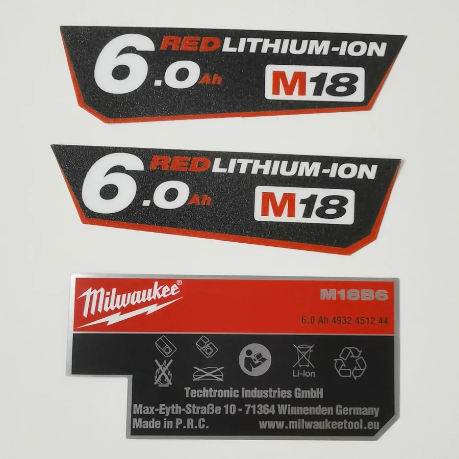 Stickers for Battery Pack M18 Redlithium-ion High Output 5.0Ah Xc8.0 Xc6.0 Xc5.0 Xc4.0 HD9.0 12.0Ah Cp3.0 2.0Ah 3.0Ah