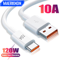 10A 120W USB Type C Cable Fast Charging Mobile Phone Cable Data Crods For iphone Samsung Realme Xiaomi Huawei Quick Charge Cable