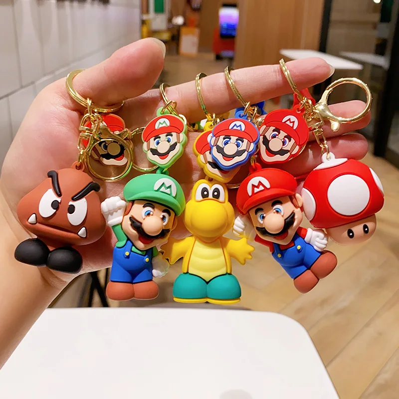New creative Super Mario figurine keychain, cute doll backpack hanger, pendant, exquisite gift keychain