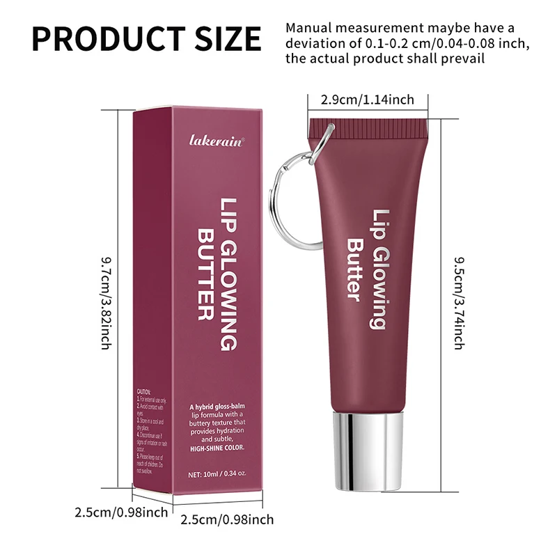 Korean Brand Lip Gloss New Lip Gloss Butter Balm Deeply Moisturizes Plumps Lips Students 5 Colors Of Portable Lip Gloss Pendants