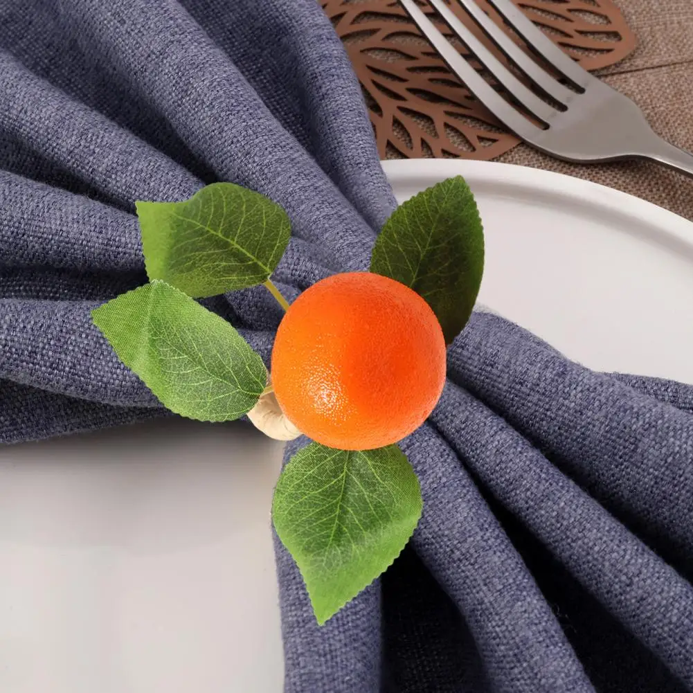 Reusable Napkin Ring Wear-resistant Napkin Ring Bohemian Tangerine Napkin Buckles for Rustic Wedding Holiday Dining for Table