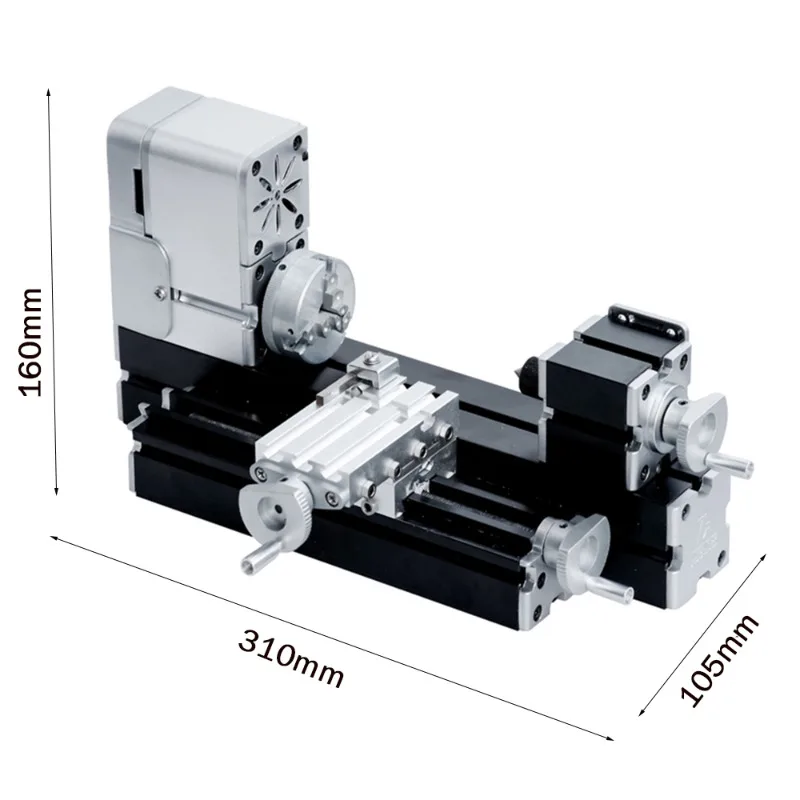 Imagem -02 - Zr-mini Torno em Miniatura Todo em Metal Máquina-ferramenta para Hobby Artesanato para Carpintaria 36w 20000rpm Didático