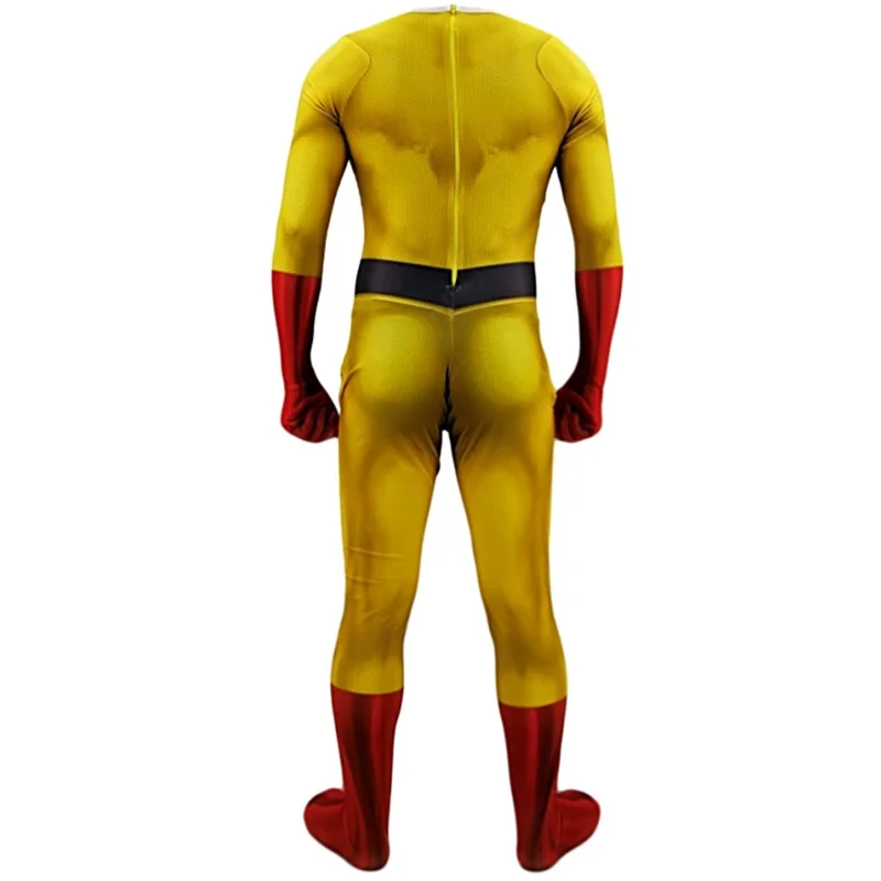 Costume de Cosplay Saitama pour Hommes et Garçons, Combinaison d'Halloween, Tenues avec Cape Everak, Ensemble Complet pour Enfants et Adultes