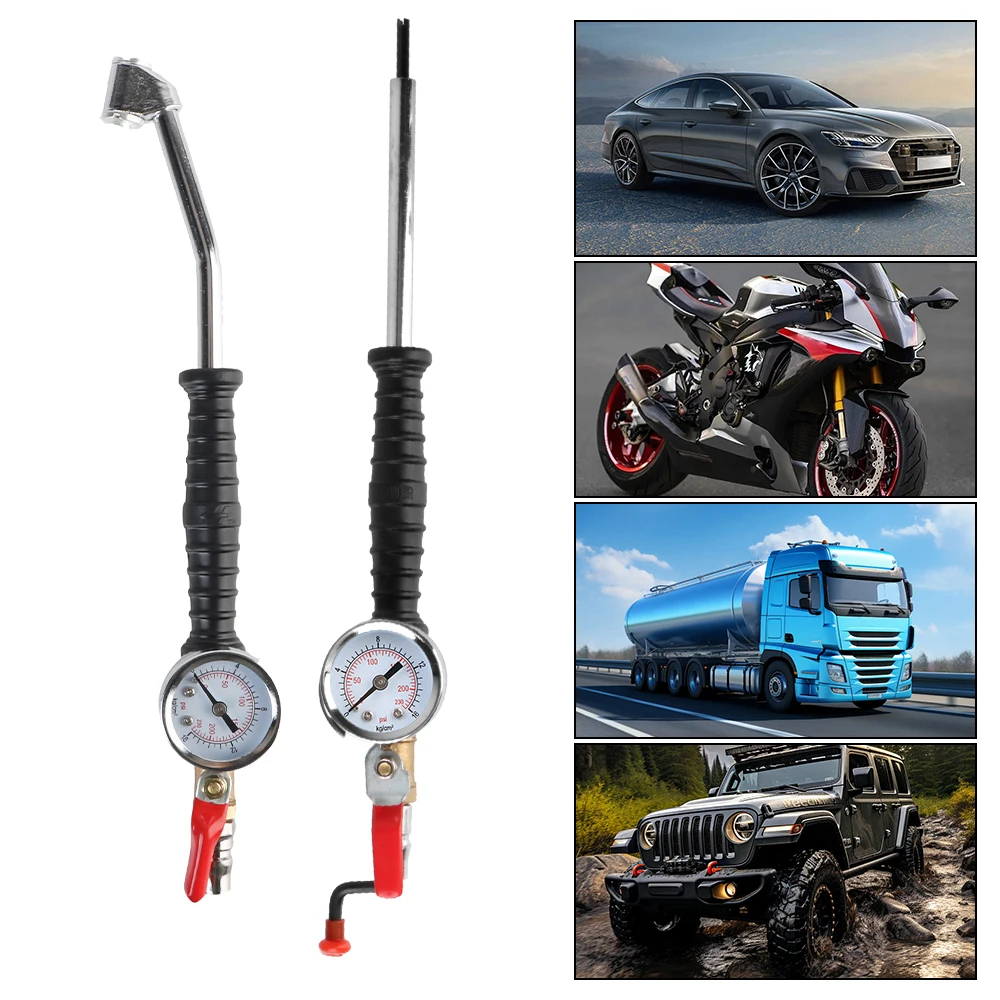 0-15bar/220psi com medidor de pressão dos pneus do carro manometro pneu inflator haste ferramentas de reparo de pneus universal para veículos de caminhão de carro