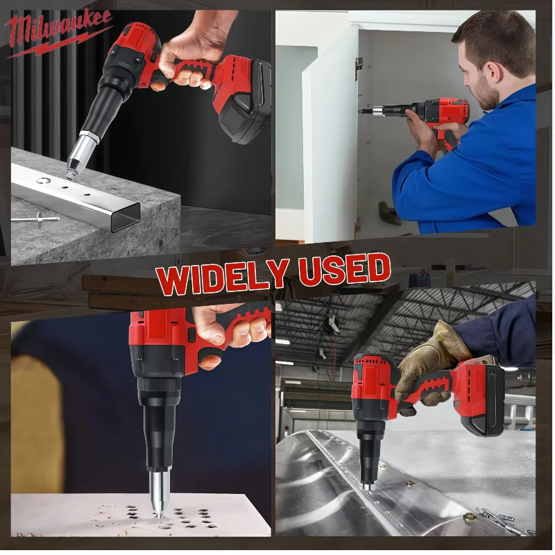 New Milwaukee 4.8MM Cordless Electric Riveter Gun Brushless Rivet Riveting Tool With LED Light For  18V Battery