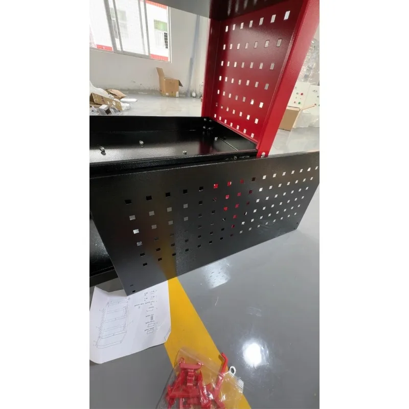 Carrello portautensili a 3 strati con pannello posteriore e ganci per carrello portaoggetti mobile per officina garage manutenzione auto