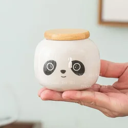 Chinese Ceramic Tea Caddy Multifunctional Storage Can Porcelain Sealed Jar Tea Set Accessories Kitchen Moisture Proof Container