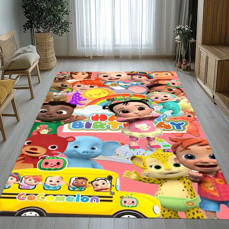 Kawaii C-CoComelon Cartoon Area Rug,Soft Non-Slip Carpet Mat for Living Room Bedroom Kid Playroom,Sofa Floor Rug,Home Decor Gift